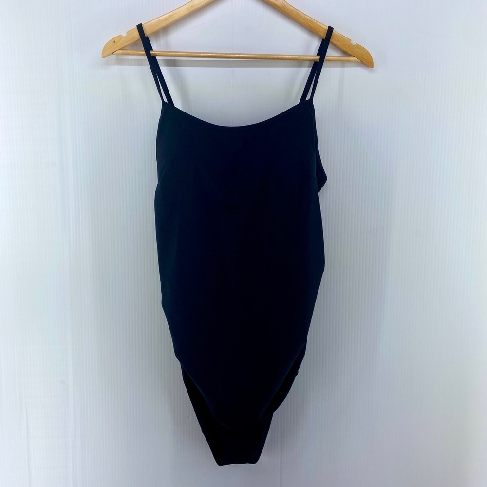 Beach Bump Motherhood Maternity Black One Piece Swimsuit Womens Medium